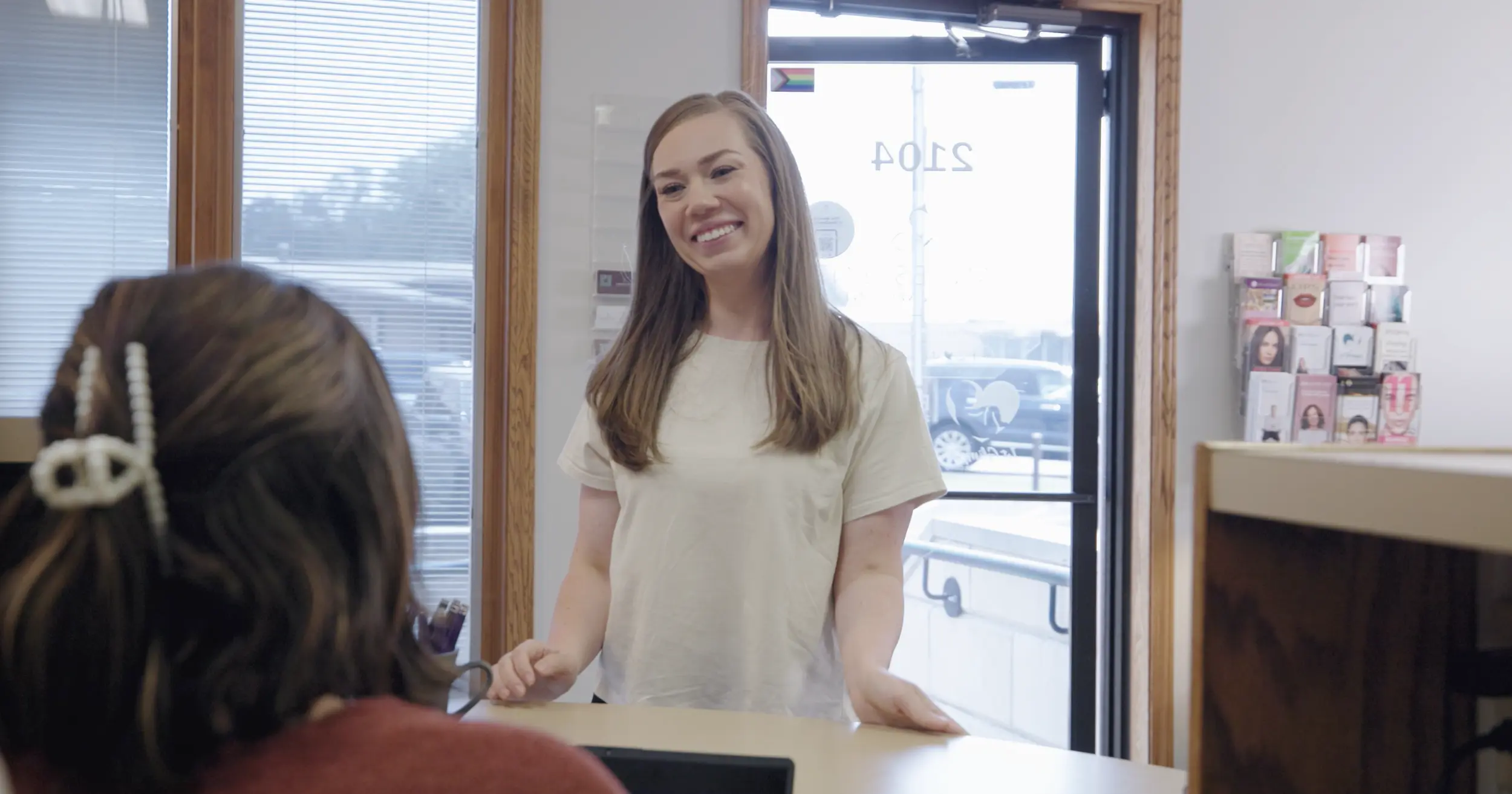 The front desk at Candescent Health & Wellness, 2104 Ironwood Circle